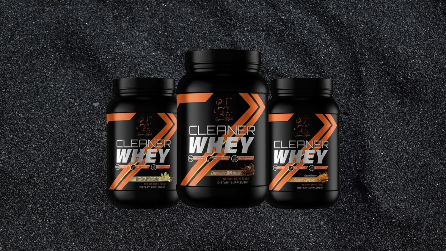 Image showing all three flavors of Cleaner Whey 