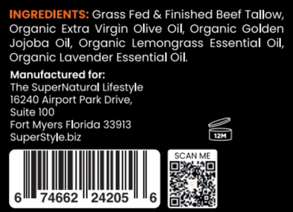 Beef Tallow Cream Lemongrass & Lavender