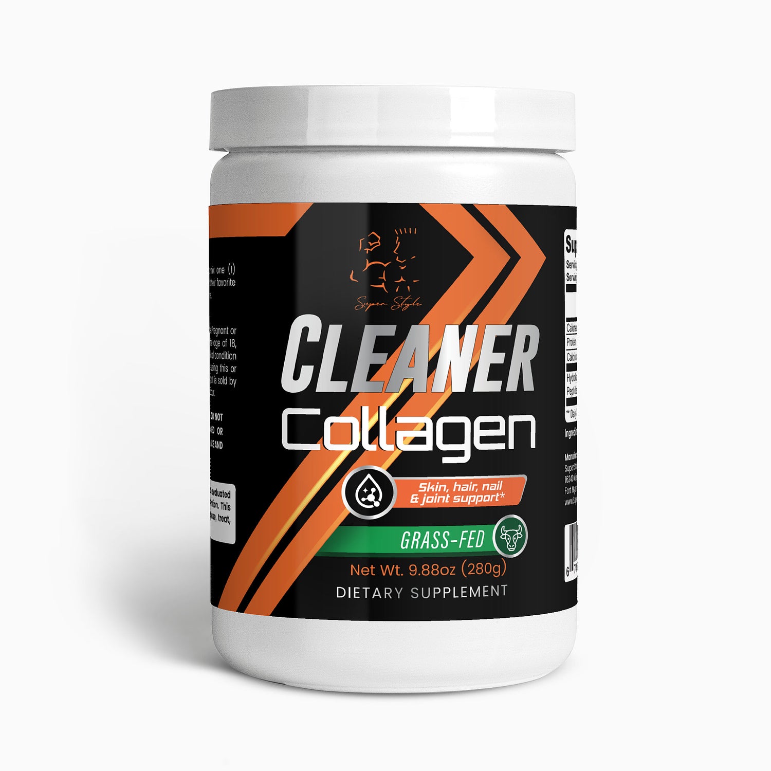 Bottle of Cleaner Collagen Peptides grass-fed hydrolyzed collagen supplement