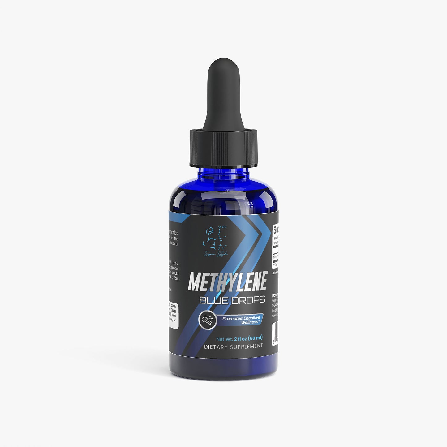 Bottle of Methylene Blue Drops liquid dietary supplement