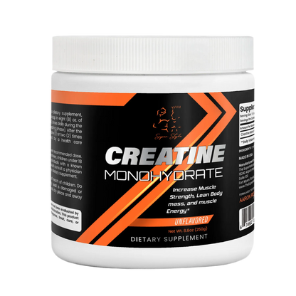 Super Style Creatine Monohydrate unflavored dietary supplement container designed to support muscle strength, lean body mass, and workout energy.