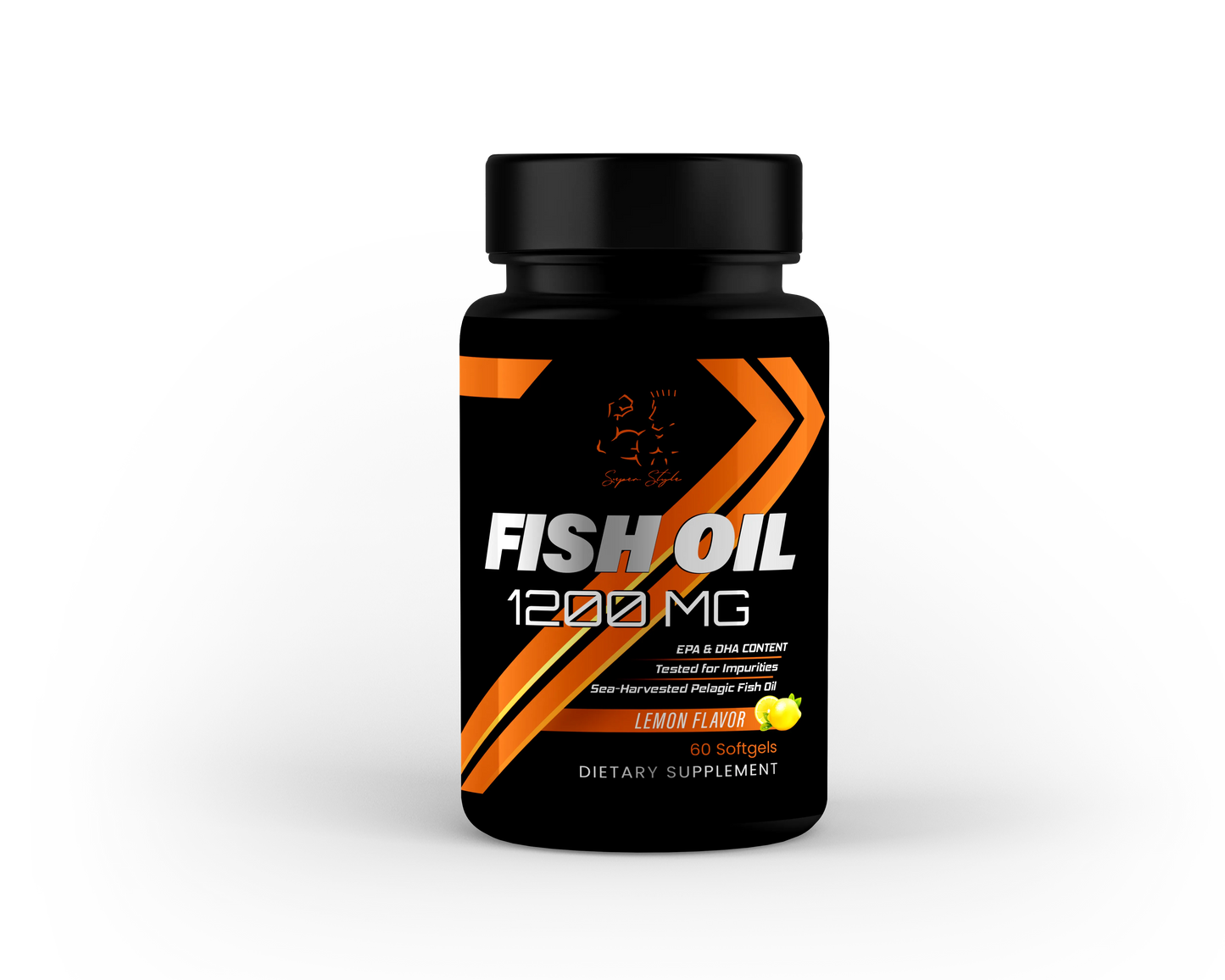 Super Style Fish Oil 1200 bottle — front