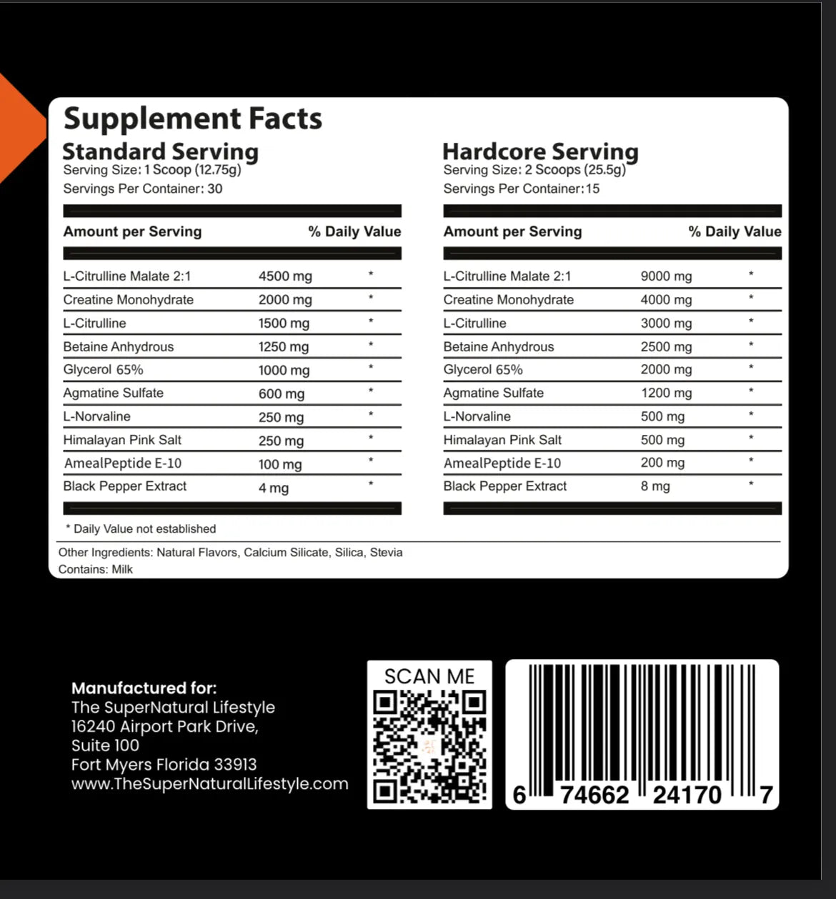 INFLATE pre-workout benefits and use instructions label