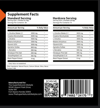 INFLATE pre-workout benefits and use instructions label