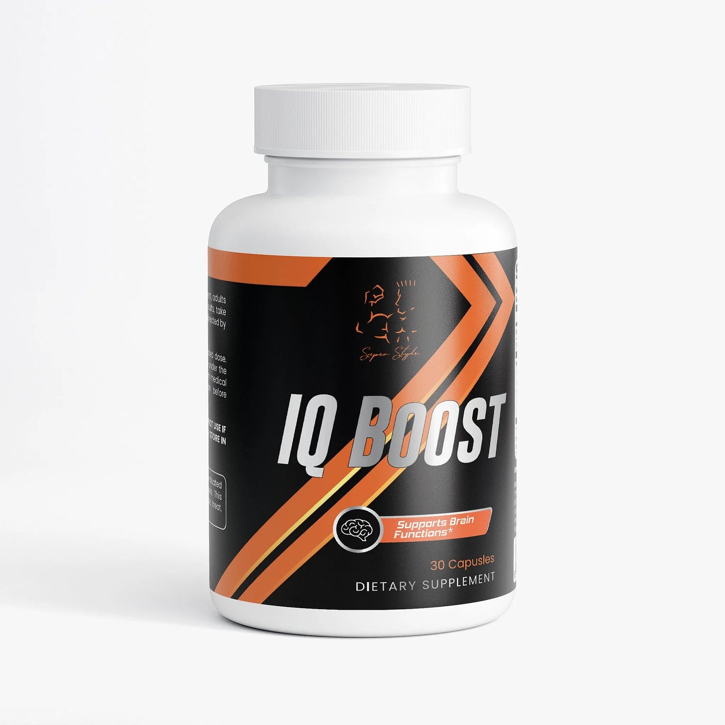 Super Style IQ Boost dietary supplement bottle front label