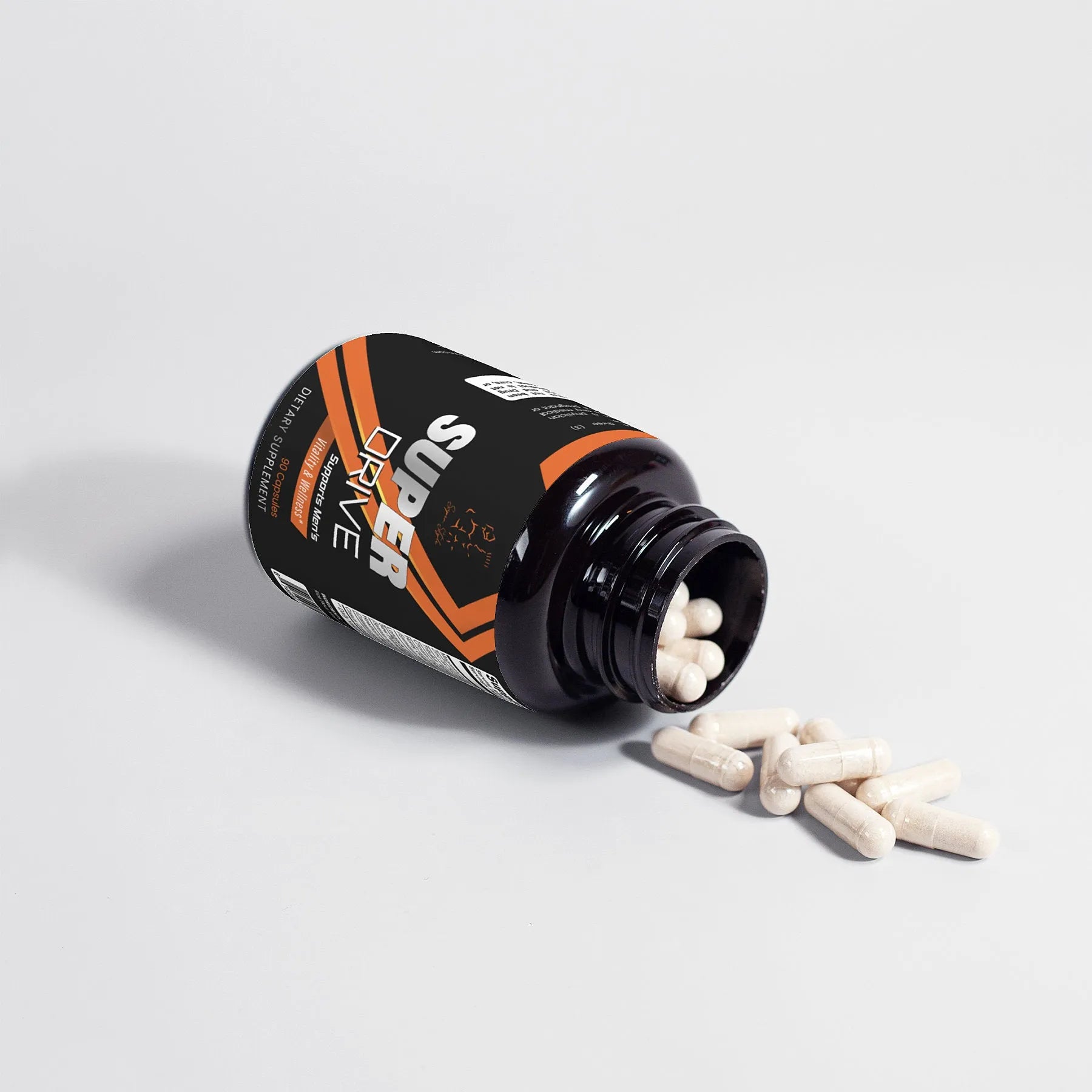 Super Style Super Drive men’s vitality & wellness supplement bottle, 90 capsules.