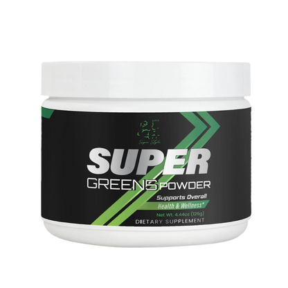 Super Style Super Greens Powder dietary supplement container designed to support overall health, wellness, and daily nutrition balance.