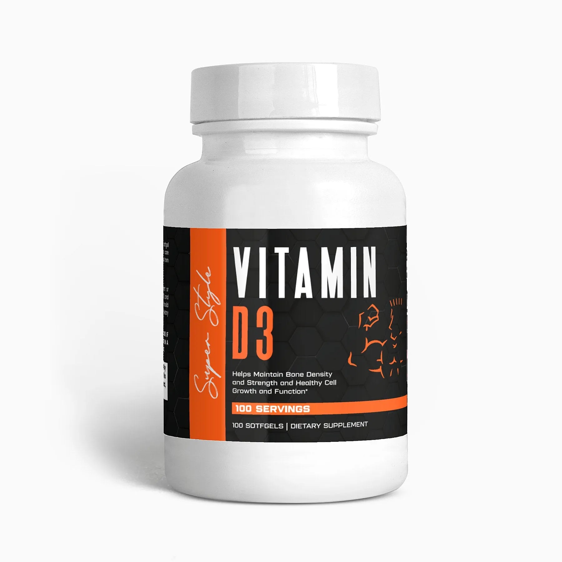 Super Style Vitamin D3 2,000 IU (50 mcg) bottle, 100 softgels.