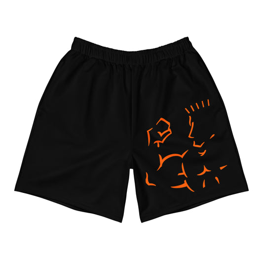 Athletic long shorts 6.3 inch inseam recycled polyester UPF50 front view