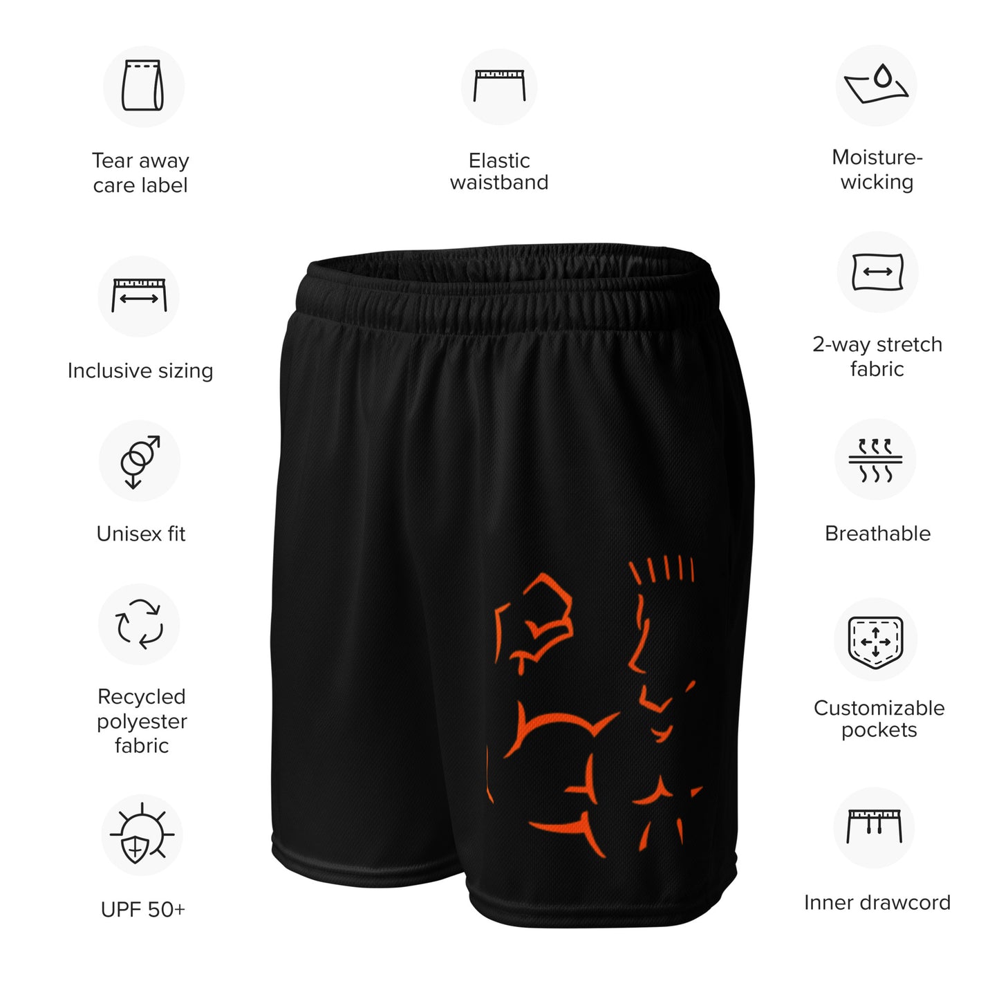 Recycled mesh shorts white UPF50 protection left front view